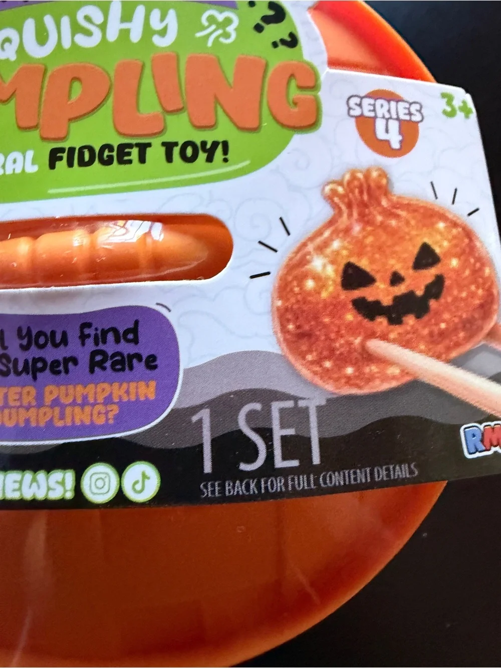 New & Sealed Mystery Squishy Dumpling RMS Glitter Pumpkin Series 4 Halloween